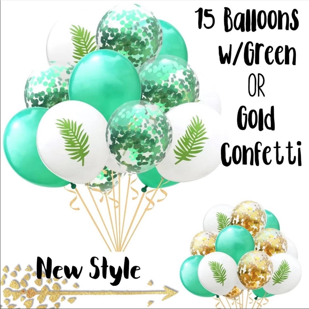 15 Pc Jungle Balloons Rainforest Safari Confetti